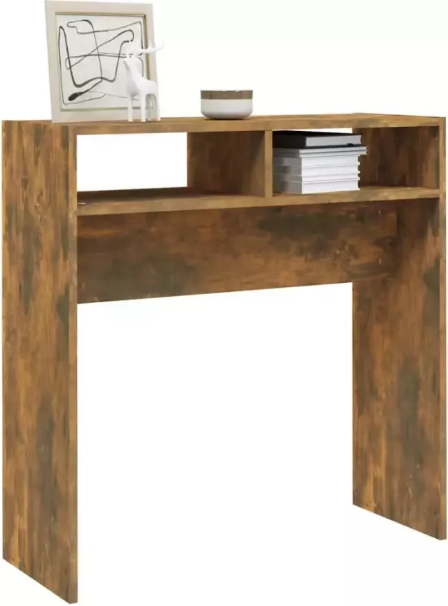 VidaXL -Wandtafel-78x30x80-cm-bewerkt-hout-gerookt-eikenkleurig - Foto 4