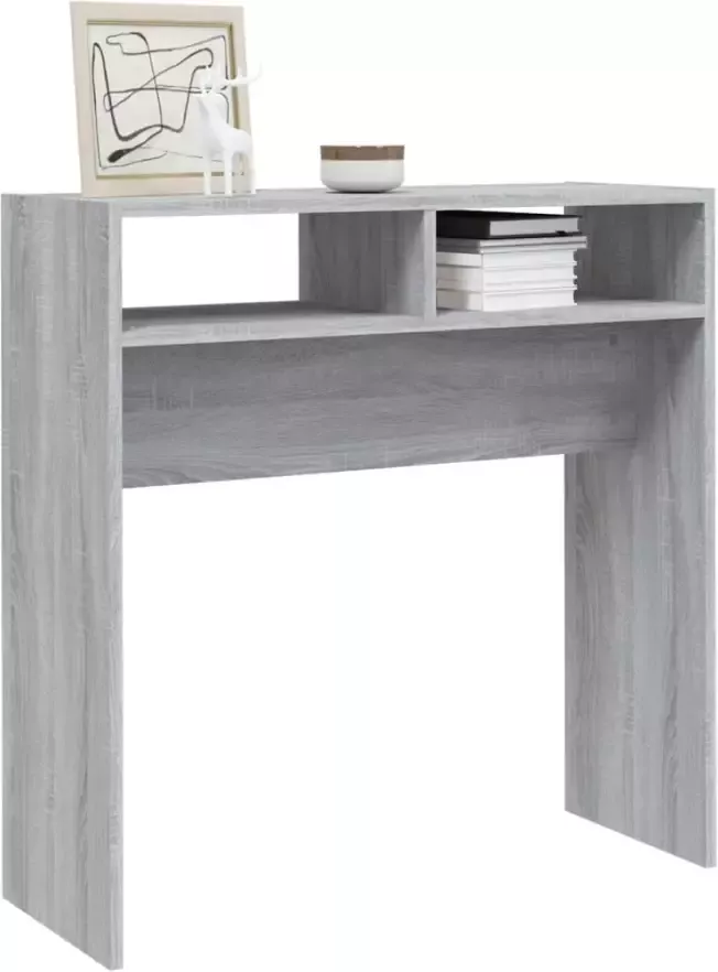 VidaXL -Wandtafel-78x30x80-cm-bewerkt-hout-grijs-sonoma-eikenkleurig - Foto 4