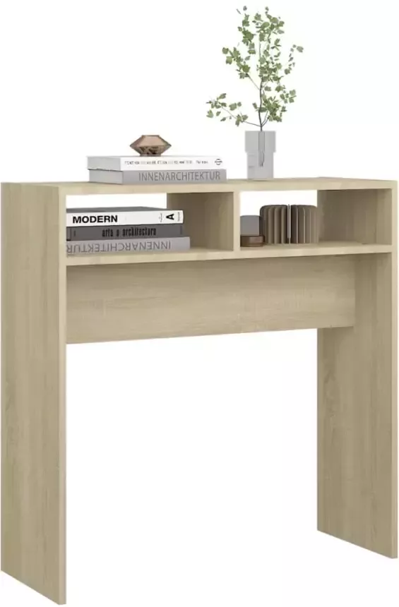 VidaXL -Wandtafel-78x30x80-cm-bewerkt-out-sonoma-eikenkleurig - Foto 5