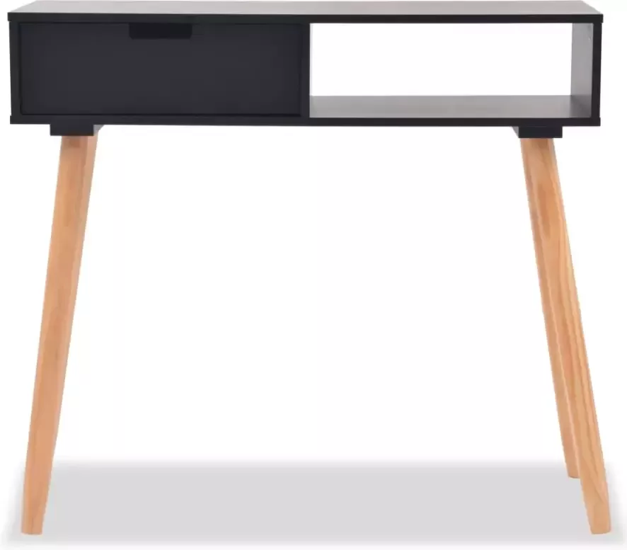 VidaXL -Wandtafel-80x30x72-cm-massief-grenenhout-zwart - Foto 4