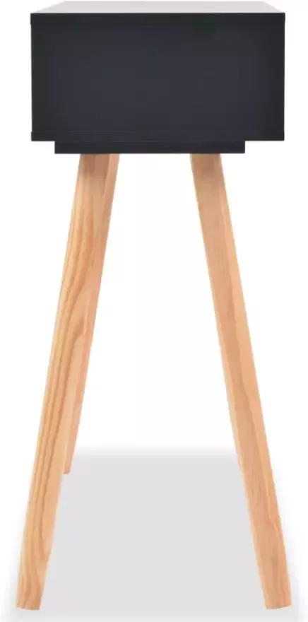 VidaXL -Wandtafel-80x30x72-cm-massief-grenenhout-zwart - Foto 3