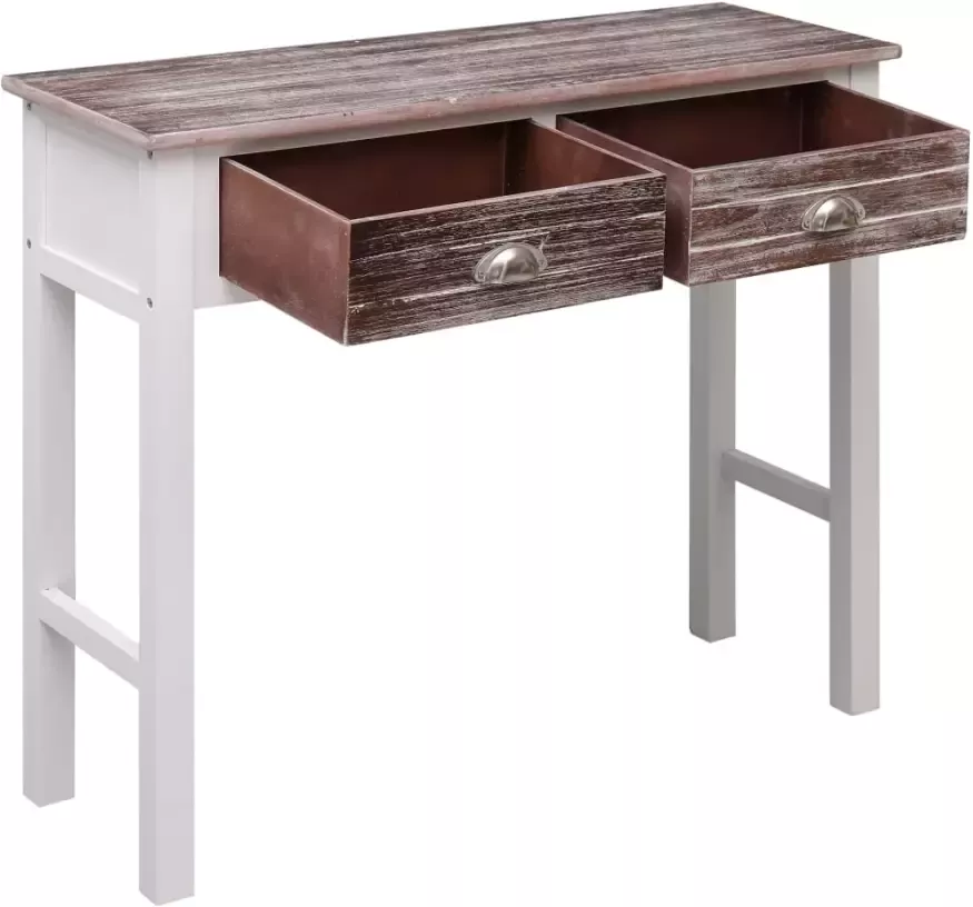 VidaXL -Wandtafel-90x30x77-cm-hout-bruin - Foto 3