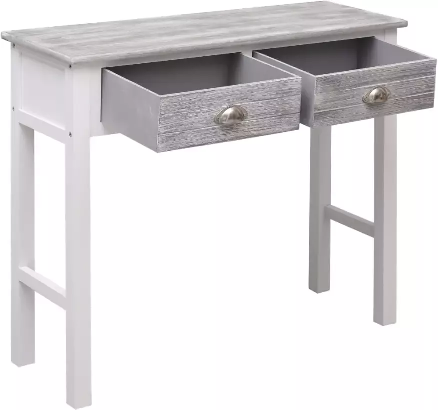 VidaXL -Wandtafel-90x30x77-cm-hout-grijs - Foto 2