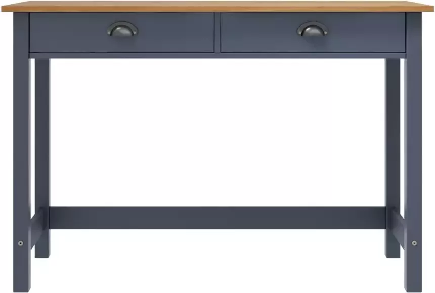VidaXL Wandtafel Hill Range met 2 lades 110x45x74 cm grenenhout grijs - Foto 3