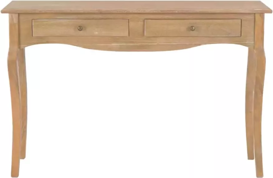 VidaXL -Wandtafel-met-2-lades-120x30x75-cm-massief-grenenhout - Foto 4