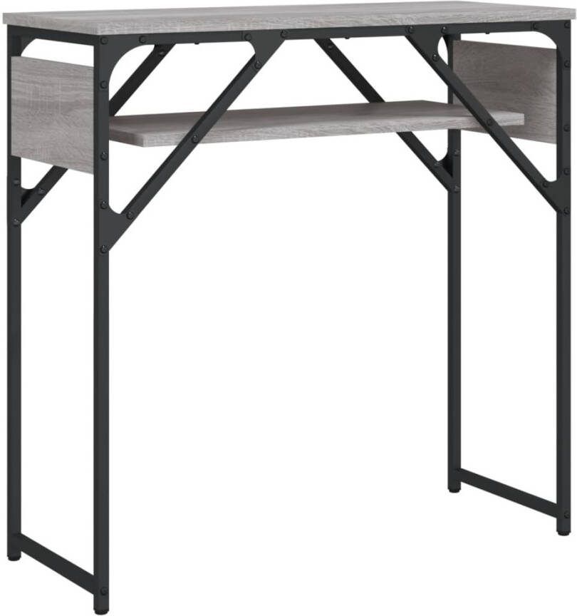 VidaXL -Wandtafel-met-schap-75x30x75-cm-bewerkt-hout-grijs-sonoma - Foto 5