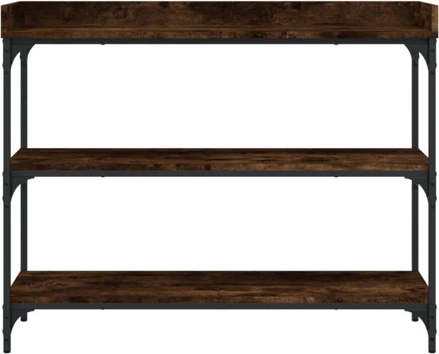 VidaXL -Wandtafel-met-schappen-100x30x80-cm-gerookt-eikenkleurig - Foto 4