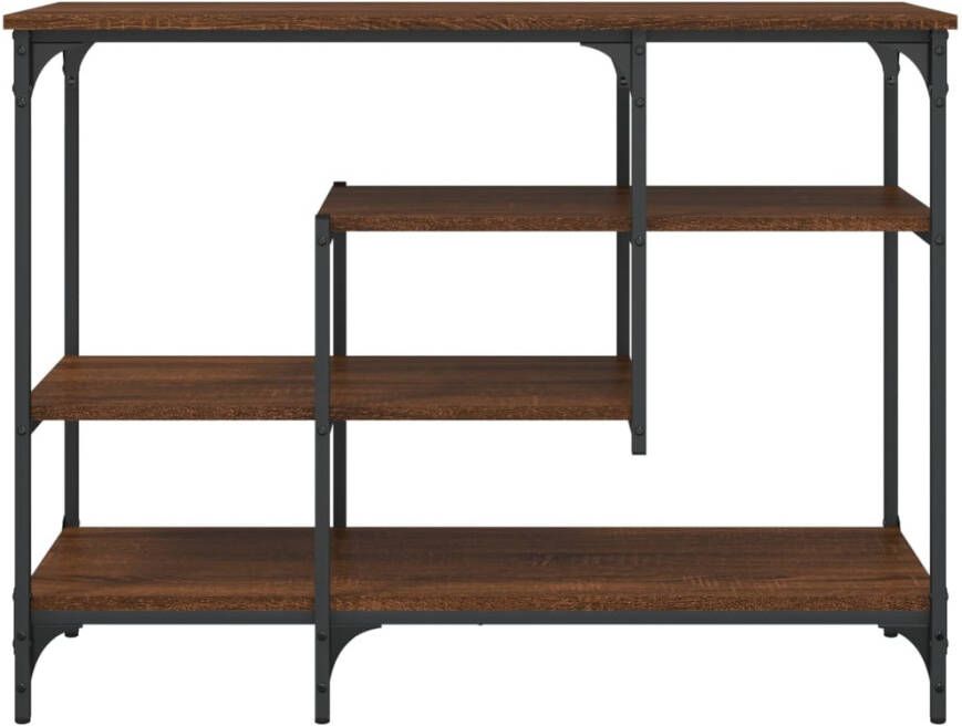 VidaXL -Wandtafel-met-schappen-100x35x75-cm-bruineikenkleurig - Foto 7