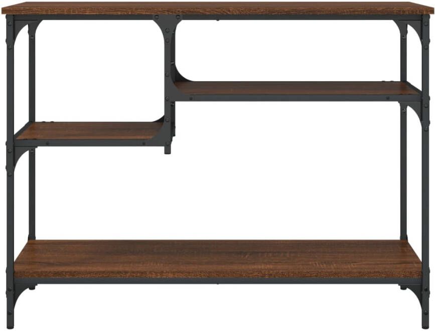 VidaXL -Wandtafel-met-schappen-100x35x75-cm-bruineikenkleurig - Foto 6