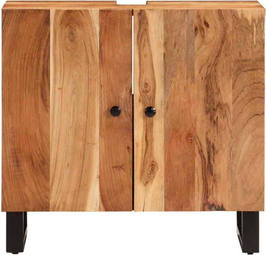 VIDAXL Wastafelkast 62x33x58 cm massief acaciahout en bewerkt hout