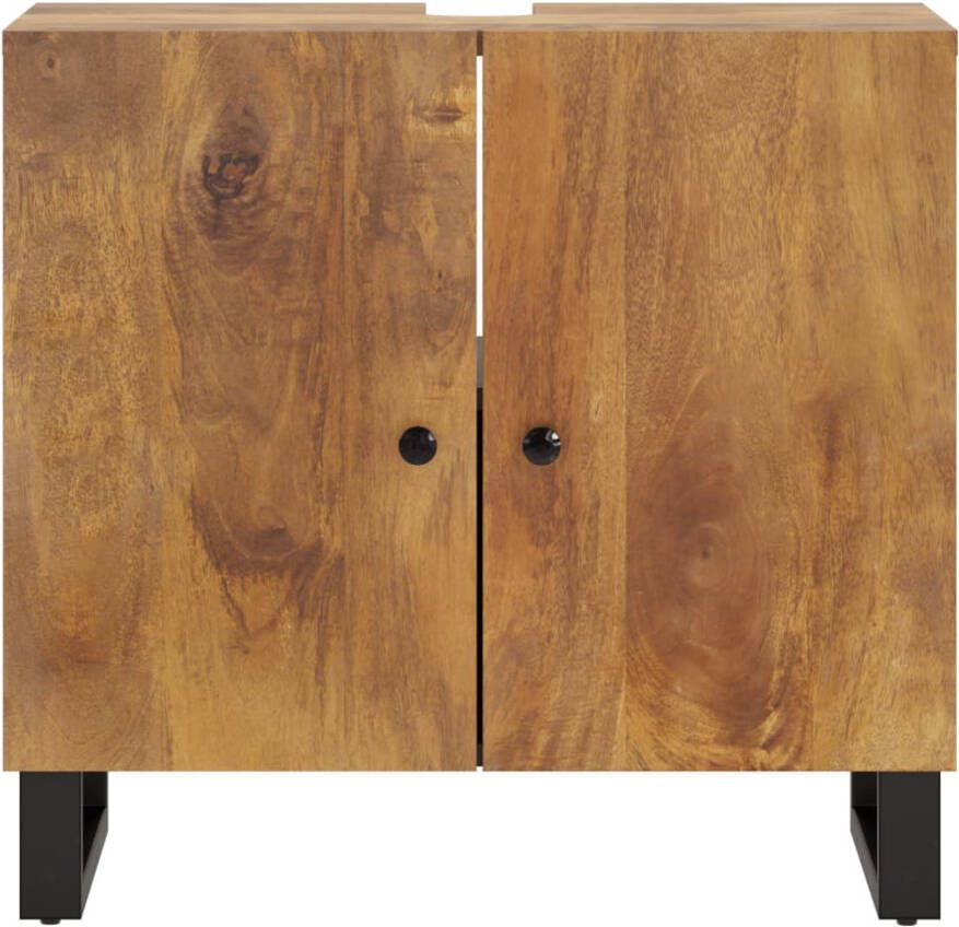 VIDAXL Wastafelkast 62x33x58 cm massief mangohout en bewerkt hout