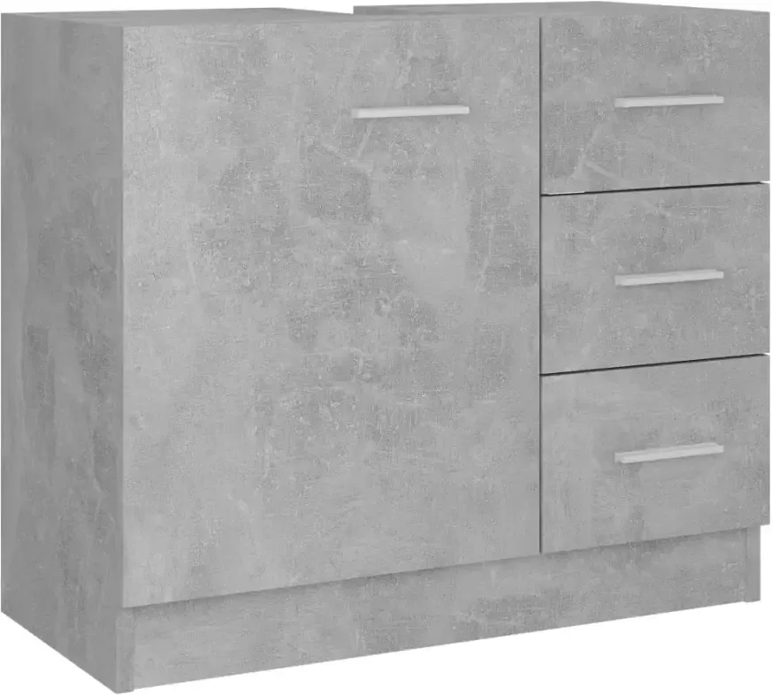 VIDAXL Wastafelkast 63x30x54 cm bewerkt hout betongrijs - Foto 2