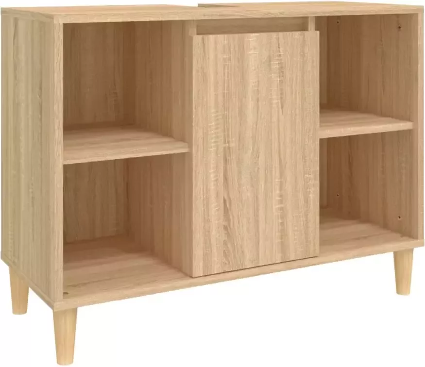 VIDAXL Wastafelkast 80x33x60 cm bewerkt hout sonoma eikenkleurig - Foto 2