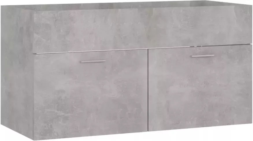 VIDAXL Wastafelkast 90x38 5x46 cm bewerkt hout betongrijs - Foto 2