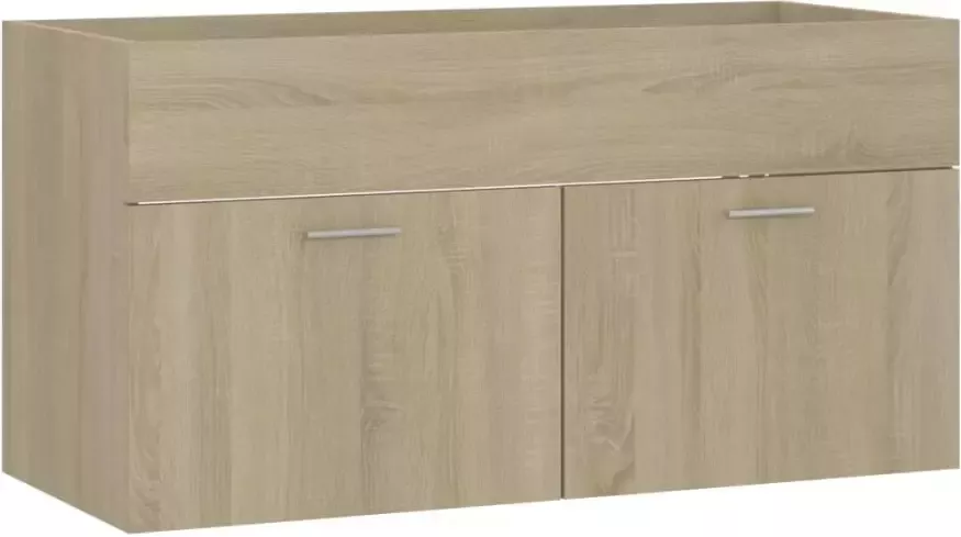 VIDAXL Wastafelkast 90x38 5x46 cm bewerkt hout sonoma eikenkleurig - Foto 2