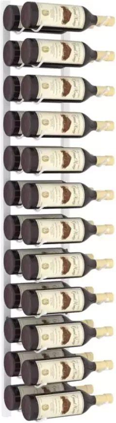 VIDAXL Wijnrek voor 24 flessen wandmontage ijzer wit
