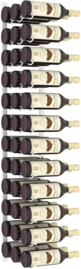 VIDAXL Wijnrek voor 36 flessen wandmontage ijzer wit