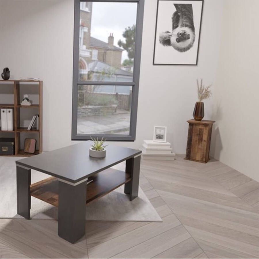 LuxeLivin' FMD Accenttafel met deur 57 4 cm old style donkerkleurig