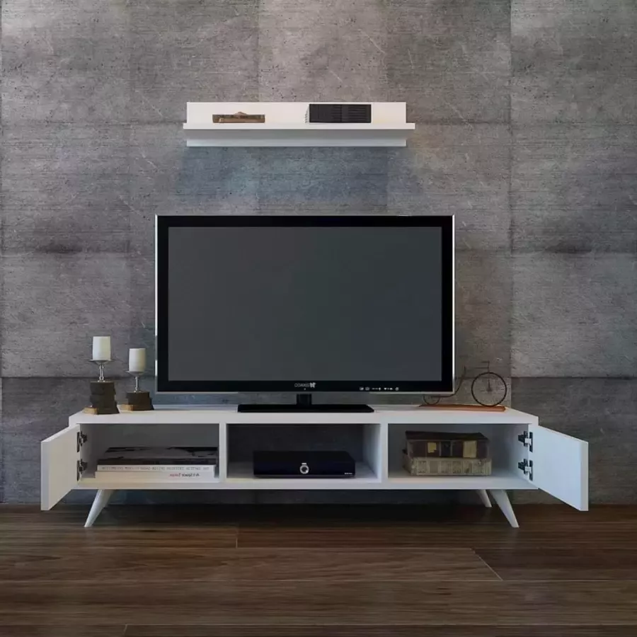 Homemaniac Homemania Tv-meubel Aspen 130x40x35 cm wit
