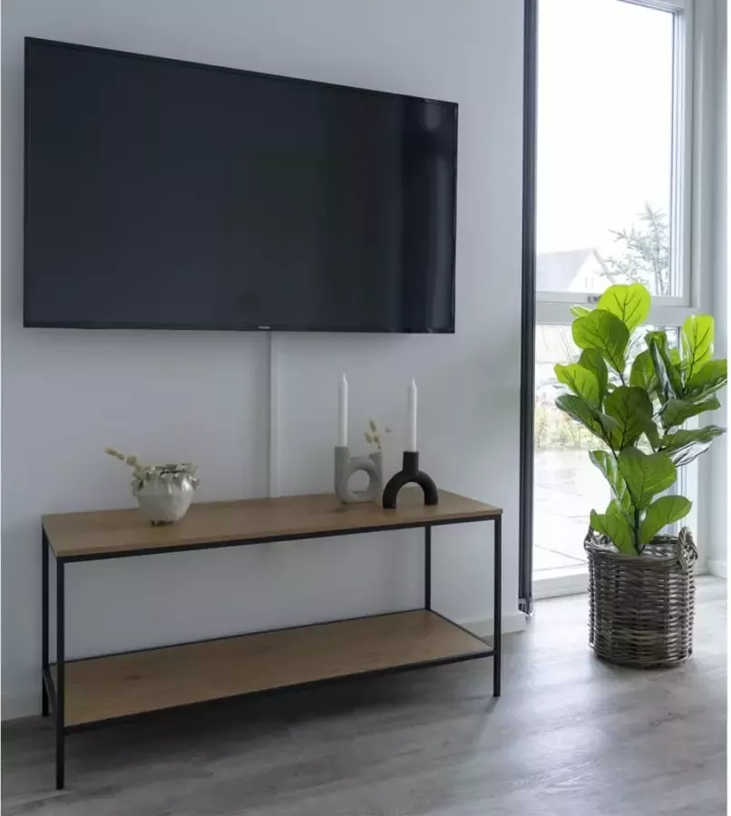 House Nordic Tv-meubel Avery met 2 planken eikenkleur en zwart - Foto 2