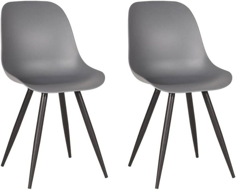 LABEL51 Eetkamerstoelen 2 st Monza 46x54x88 cm antracietkleurig - Foto 2