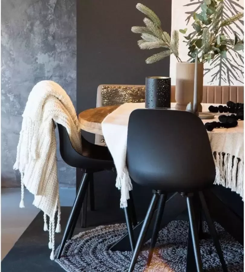 LABEL51 Eetkamerstoelen 2 st Monza 46x54x88 cm zwart