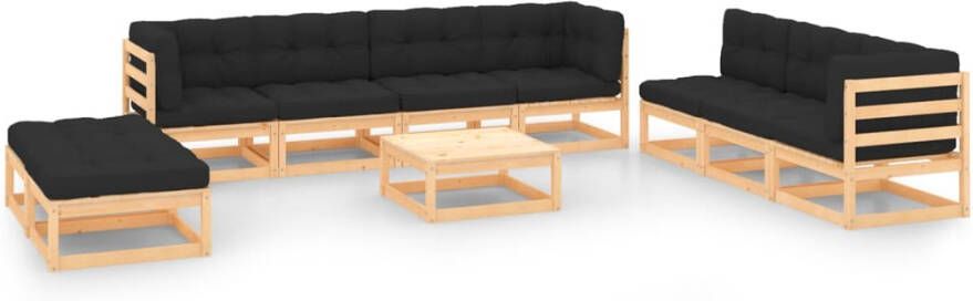 VIDAXL 10-delige Loungeset met kussens massief grenenhout - Foto 3
