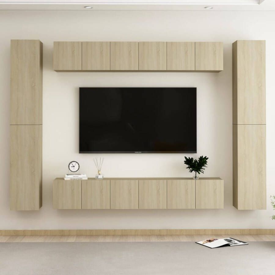 VIDAXL 10-delige Tv-meubelset bewerkt hout sonoma eikenkleurig - Foto 1