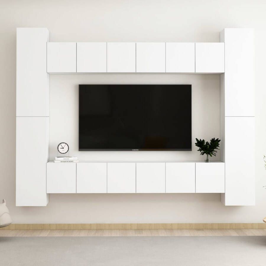 VidaXL 10-delige Tv-meubelset bewerkt hout wit - Foto 3