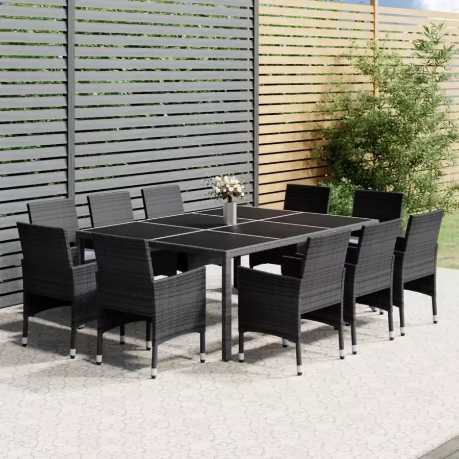 VIDAXL 11-delige Tuinset poly rattan grijs - Foto 4