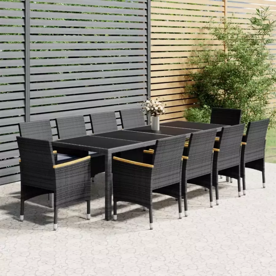 VIDAXL 11-delige Tuinset poly rattan grijs - Foto 4