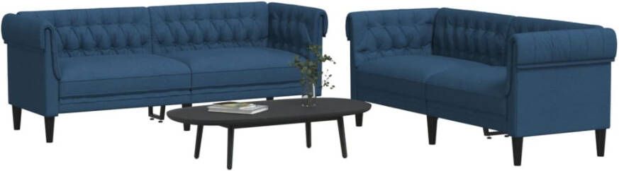 VidaXL -2-delige-Loungeset-stof-blauw - Foto 4