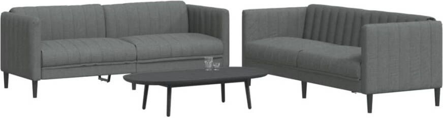 Vida XL vidaXL 2-delige Loungeset stof donkergrijs-VXL-3209239 - Foto 4