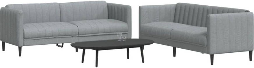 VidaXL -2-delige-Loungeset-stof-lichtgrijs - Foto 4