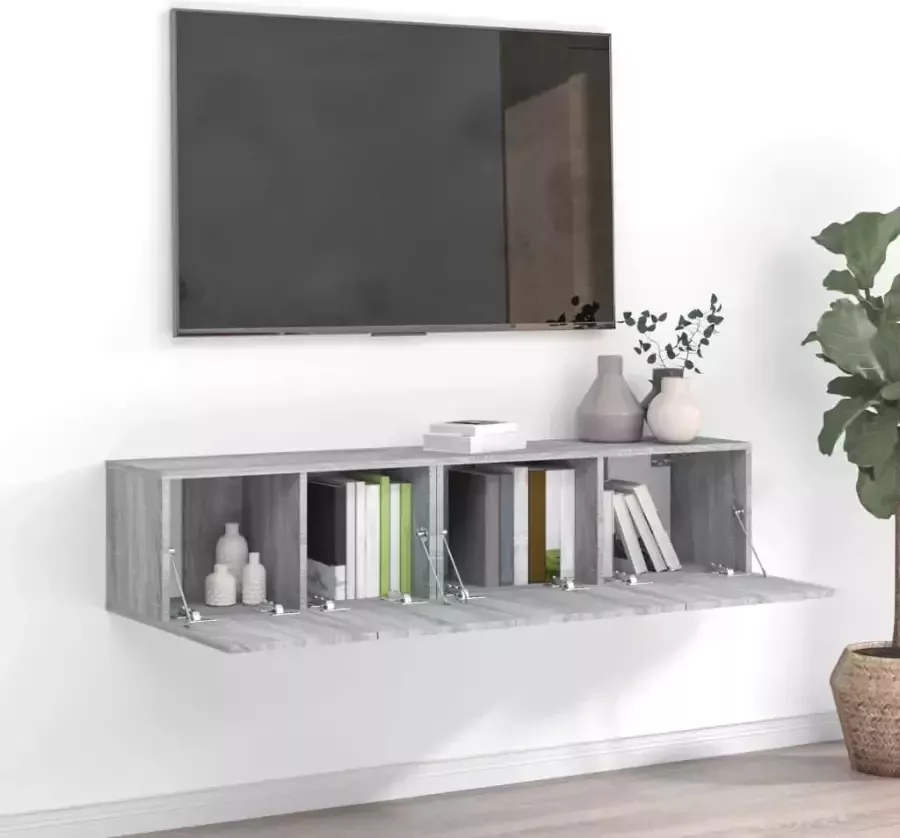 VidaXL -2-delige-Tv-meubelset-bewerkt-hout-grijs-sonoma-eikenkleurig