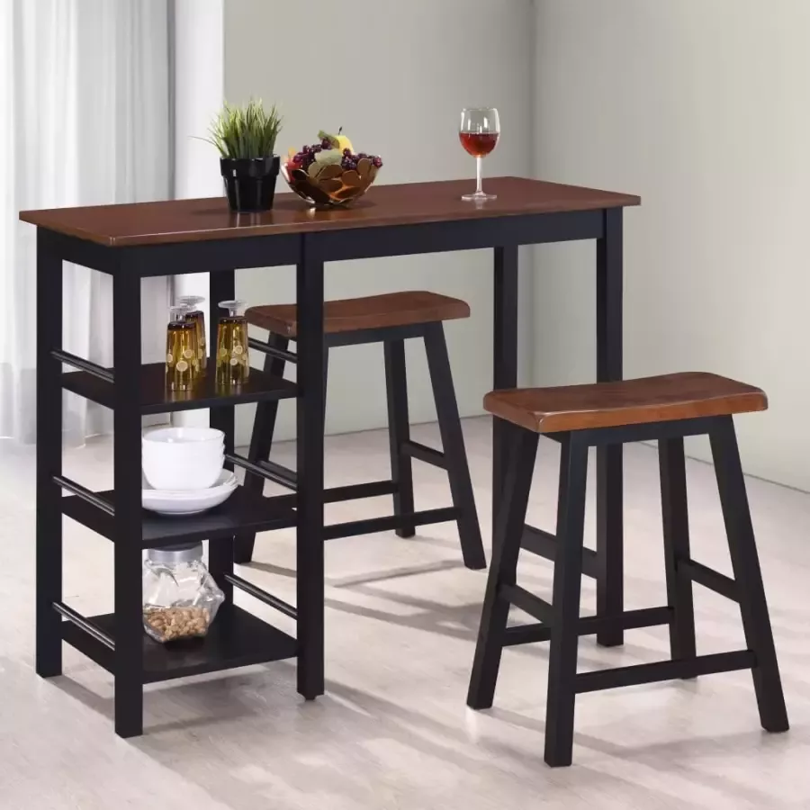 Vida XL vidaXL 3-delige Barset MDF zwart-VXL-245363