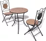 VidaXL Bistrotafel met 2 stoelen 60 cm mozaïek en terracotta - Thumbnail 1