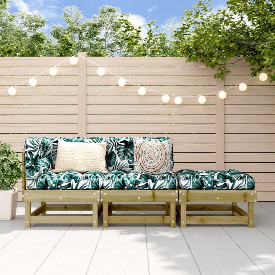 VIDAXL 3-delige Loungeset geïmpregneerd grenenhout - Foto 4