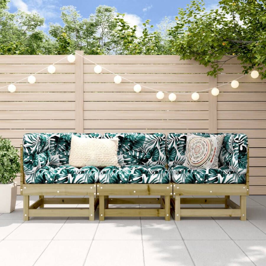 VIDAXL 3-delige Loungeset geïmpregneerd grenenhout - Foto 4