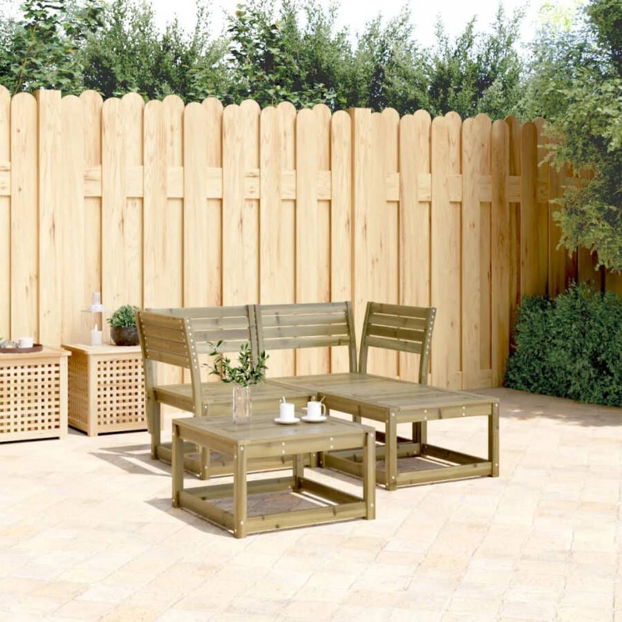 VIDAXL 3-delige Loungeset geïmpregneerd grenenhout - Foto 4