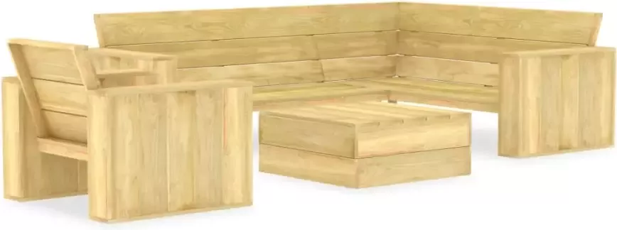 VIDAXL 3-delige Loungeset geïmpregneerd grenenhout
