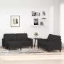 VIDAXL 3-delige loungeset met kussens stof zwart - Thumbnail 1