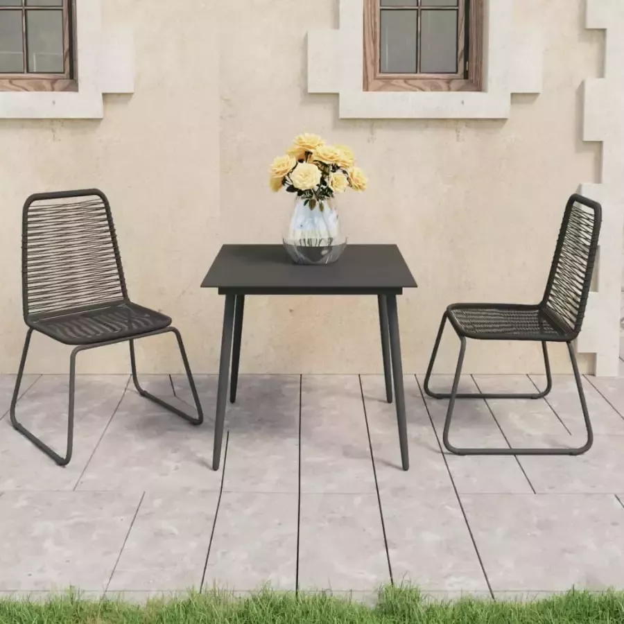 VIDAXL 3-delige Tuinset PVC-rattan zwart - Foto 4