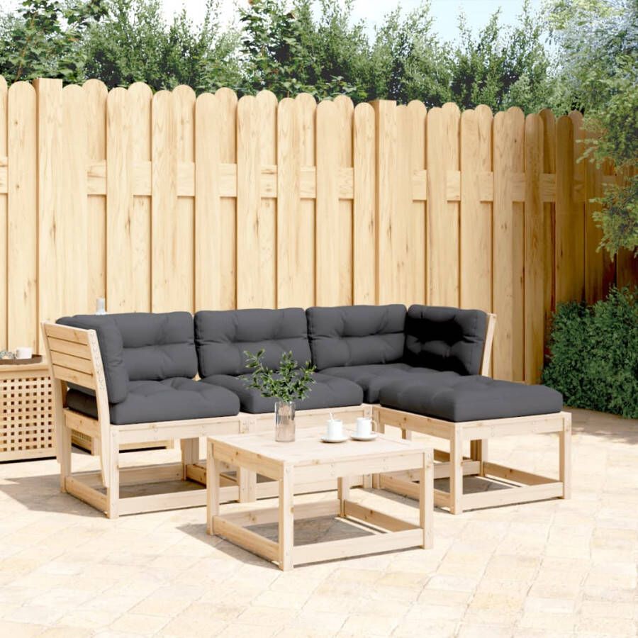 VIDAXL 4-delige Loungeset massief grenenhout - Foto 4