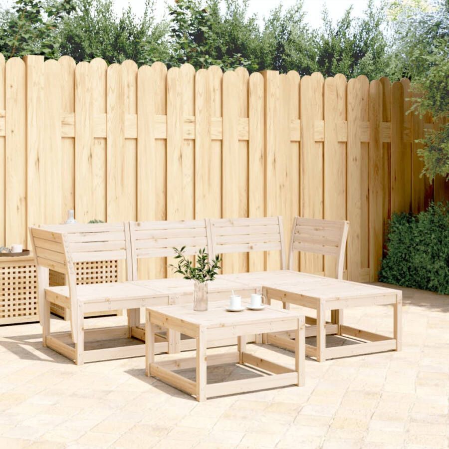 VIDAXL 4-delige Loungeset massief grenenhout - Foto 4