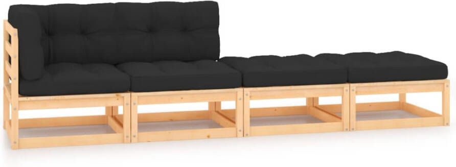 VIDAXL 4-delige Loungeset massief grenenhout - Foto 4