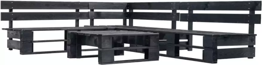 VIDAXL 4-delige Loungeset pallet hout zwart - Foto 3