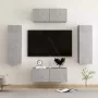 VidaXL 4-delige Tv-meubelset spaanplaat betongrijs - Thumbnail 2