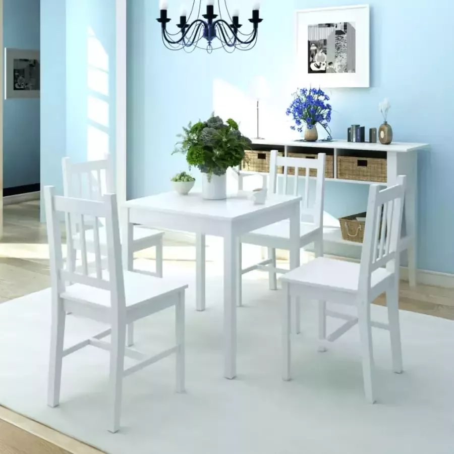 Vida XL vidaXL 5-delige Eetkamerset grenenhout-VXL-242957