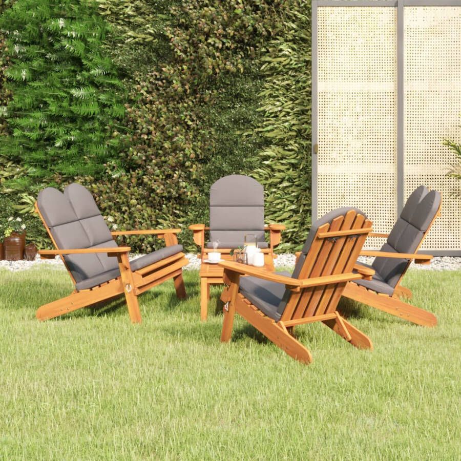 VIDAXL 5-delige Loungeset Adirondack massief acaciahout